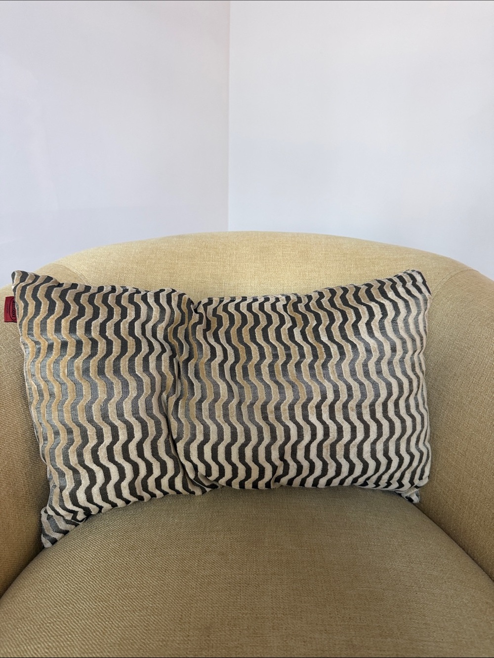 Missoni Zigzag Wave Accent Pillow in Black and Cream